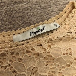 Papaya Cream Lace Cocktail Dress